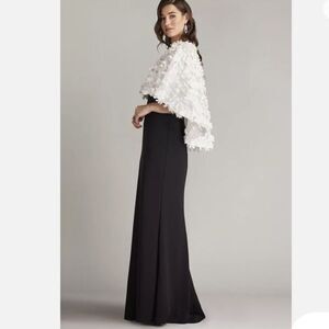 Evening Gown by Tadashi Shoji
3D Floral Cape-Sleeve Gown